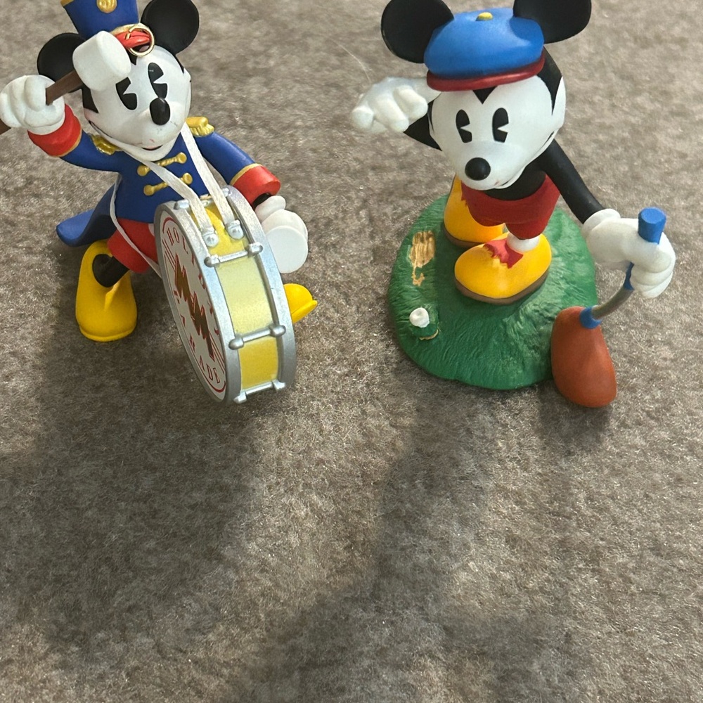 Hallmark Mickey Mouse Band and Golfer Ornaments